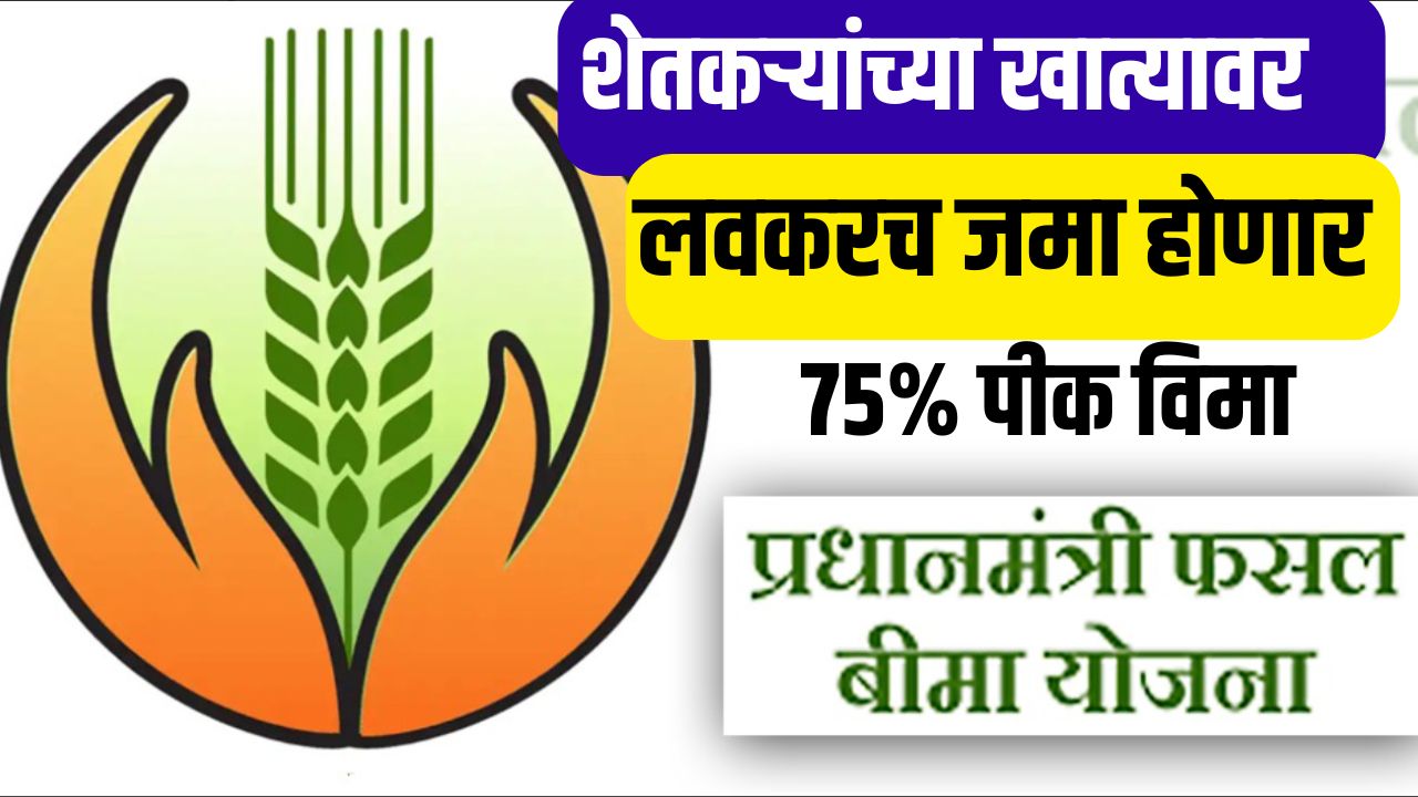 शेतकऱ्यांच्या खात्यावर लवकरच जमा होणार 75% पीक  विमा crop insurance deposit